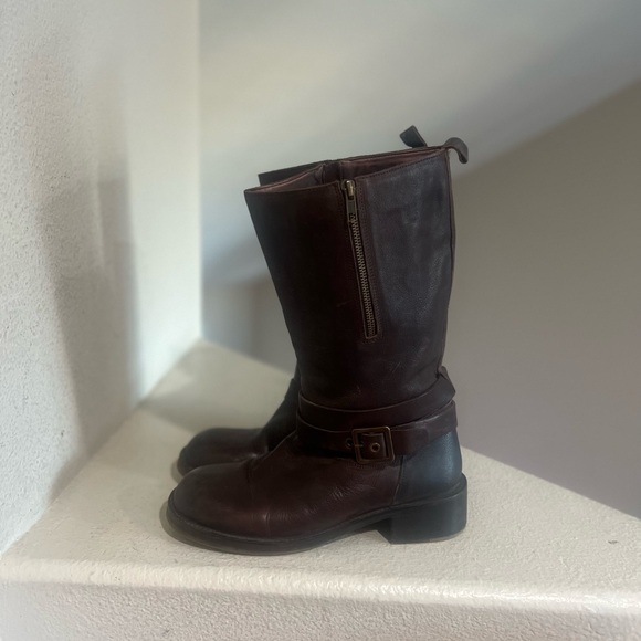 Vintage Foundry Co. Women's 10 Philippa mid-calf leather boots chocolate brown - Picture 6 of 16